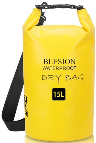 BLESION Dry Bag 5L/10L/15L/20L/30L wasserdichte Tasche Verstellbarer Schultergurt, Wasserdichter Rucksack für Kajakfahren, Angeln, Schwimmen, Wandern Reisen