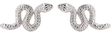 SLUYNZ S925 Sterlingsilber Punk Schlange Ohrstecker für Frauen Männer Damen Schlange Helix Ohrstecker Knorpel Kreuzstreifen Offene Schlangenohrringe (A-Silver)