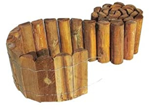 Staccionata bordura in legno impregnato recinzione per aiuole giardino cm 200 x 30 H