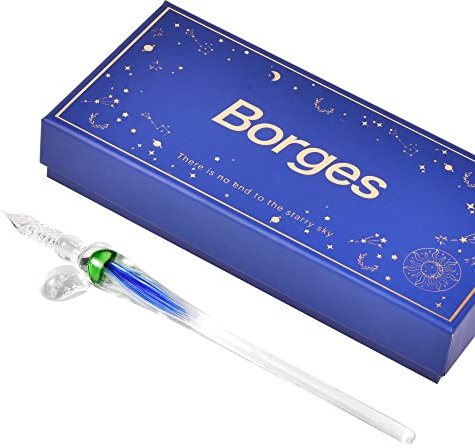Borges Black Lacquer Rollerball Pen - Stunning Luxury Pen with 24K Gold Finish, Schmidt Ink Refill, Best Roller Ball Gift Set for Adult (Contemporary)