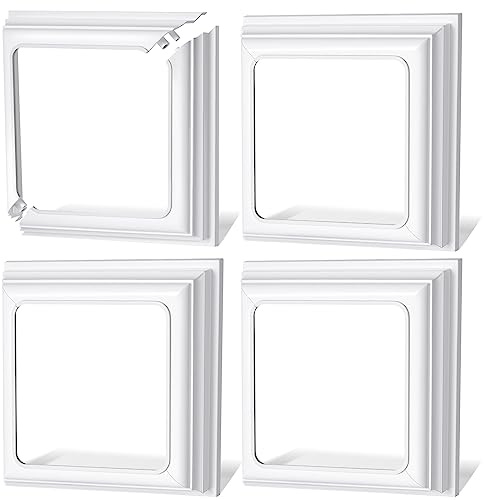 Thyle Vinyl-Pfosten-Abdeckung für Veranda, Deckboden, Vinylhülse, weißer Rand für Hand- und Treppengeländer, 10,2 x 10,2 cm, 4 Stück