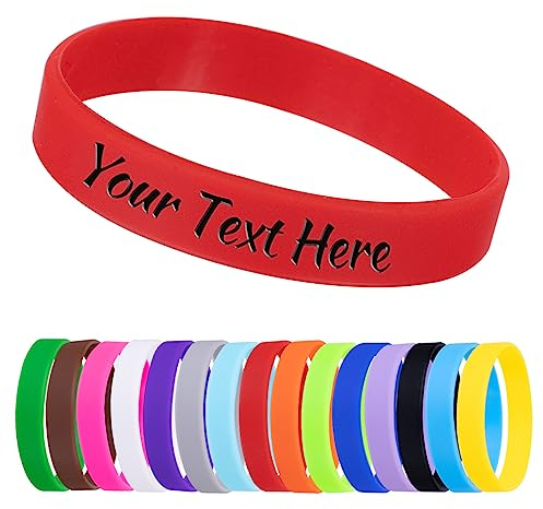 Benutzerdefinierte Armbänder 1/10/30/50ct Personalisierte Silikon-Armbänder Gravieren für Veranstaltungen, Unterstützung, Hochzeit, Motivation, Bewusstsein
