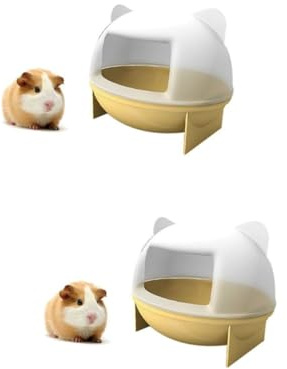 DOITOOL 2stücke Kleintier Badezimmer Für Hamster Chinchillas Mäuse Elegantes Design Mit Katzenohren Langlebig Leicht Zu Reinigen Für Sandbäder Geeignet Zufälligen Farben