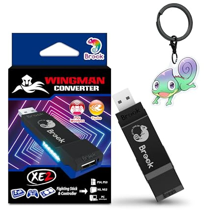 Brook Adaptateur Manette sans Fil Compatible/Remplaçant pour Sony PS4, PS3, NS, PC – Modèle Wingman XE2 Édition Exclusive Officielle avec Fonction Turbo, Remap et Porte-clés