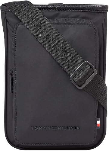 Tommy Hilfiger Herren Umhängetasche Repreve Mini Crossover Klein, Schwarz (Black), Einheitsgröße