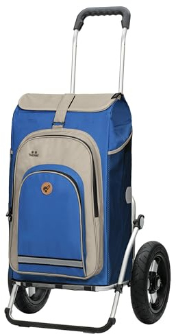ANDERSEN Einkaufstrolley - Royal Shopper Hydro 2.1 blau 62 L Bike, Einkaufsroller, Rucksack, Thermo, Aluminium, klappbar, luftbereiftes Kugellagerrad
