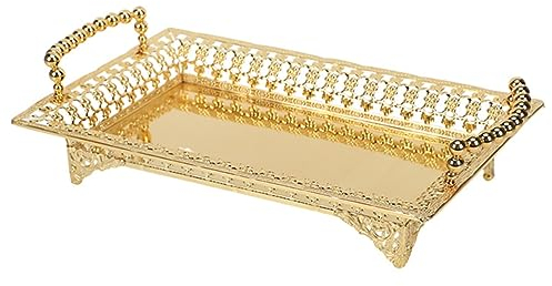 LABRIMP Vassoio Di Frutta E Snack Vassoio Di Portata Portatile Piatto Decorativo in Lega Di Zinco Piatto Di Metallo 30x18 Cm Portatile Stile Europeo Per Alimenti Secchi Di Nozze