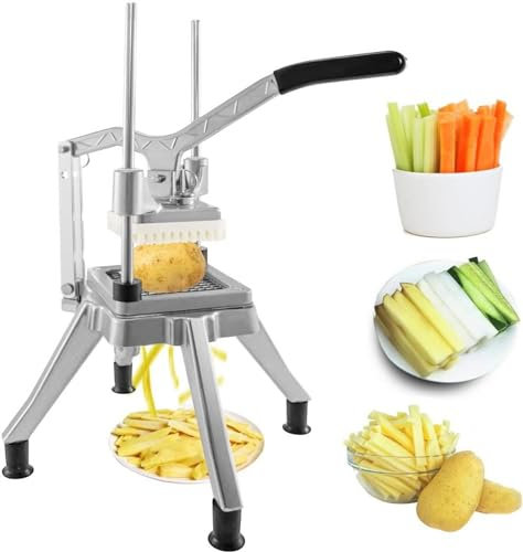 BGFYUSF Picador Comercial de Frutas y Verduras， Cuchilla de 3/8 ″， Cortador Profesional de Alimentos， Cortador de Patatas Fritas， Cortador de Cebolla， Acero Inoxidable，