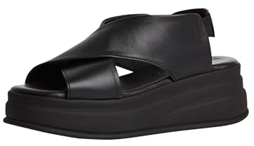 Tamaris Damen Sandalette mit Keilabsatz, schwarz, 38 EU