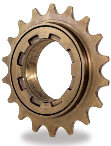 TSTRAUM Roue libre de vélo à vitesse unique 16/18 dents, accessoire de rechange à une vitesse, compatible avec roue libre de vélo 1/2 x 1/8 (marron 18T)