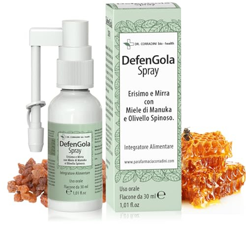 Dr. Corradini® Propoli Spray Gola Antinfiammatorio Forte con Miele di Manuka e Olivello Spinoso Antibatterico Naturale per Mal Di Gola e Gengive Infiammate - Flacone da 30ml