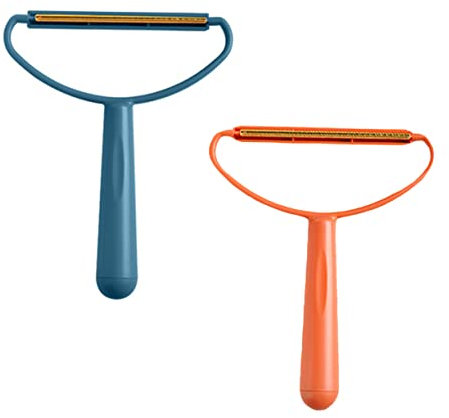 BUGUUYO Kleiner Fusselroller Haarentferner Aus Umweltfreundlichem Material Tragbarer Home Stripper Für Kleidung Sofa Haustiere Reise 2 Stück Blau Und Orange