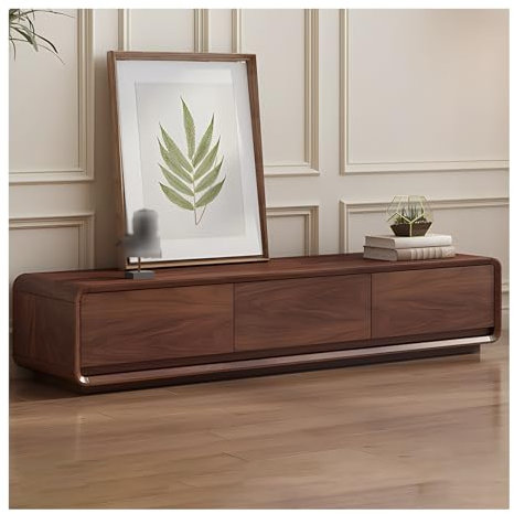 HanDpi Meuble TV Moderne en Noyer, Meuble de Rangement de Grande Taille pour Le Salon, Plateaux TV, Console TV et multimédia pour Le Salon, Meuble de Divertissement avec tiroirs (160 cm)