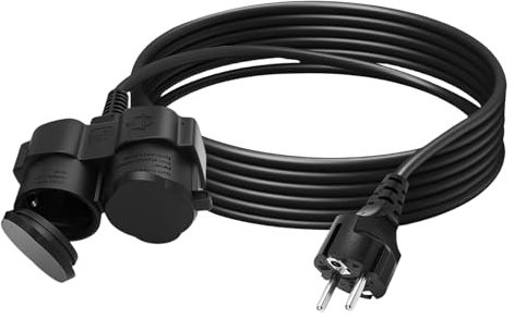 Verlängerungskabel Outdoor 300CM Mit 2 Schuko-Steckdose, Doppel-Verlängerung Stromkabel, Schutzkontakt Verlängerungskabel, Mehrfachsteckdose Außen, Doppelstecker Für Steckdose, Für Zuhause Büro
