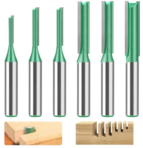 6 Stück Fräser 8mm Schaft, Nutfräser, Ø3mm, 4mm, 5mm, 6mm, 7mm, 8mm Fräser Schaft, Fräsfräser, Schlitz Holz Fräser, Nutfräser Set, Holzfräser für Holzbearbeitung