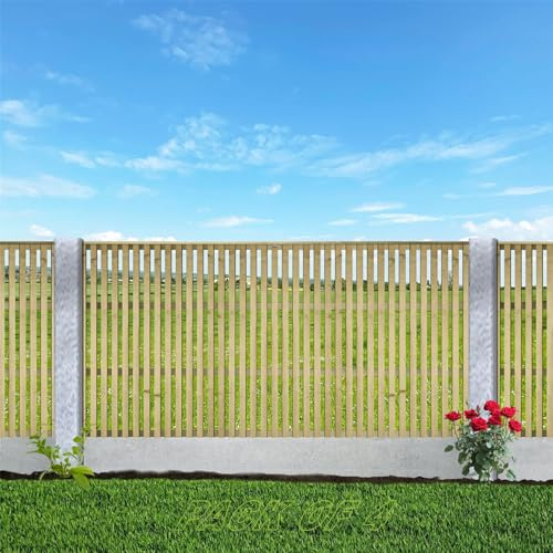 Premier Tuscany Pack of 4 6x3ft (W: 6ft x H: 3ft) Decorative Capped Vertical Slatted Trellis Pressure-Treated Garden Panel Fence Topper/Wall Art/Pergola/Divider Width 1828mm x Height: 916mm