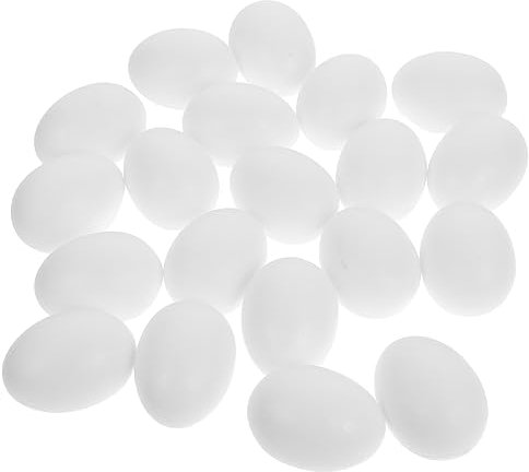 HAPINARY 20 Stück Weiße Künstliche Taubeneier Aus Massivem Kunststoff Realistische Simulation 3,8x2,8cm Nistkasten Requisite Für Tauben Und Papageien Robust Und Leicht Für Zucht Und Dekoration