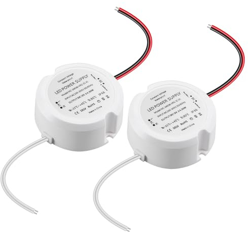 2 Stück LED Trafo 12V 36W, Mini Ring Netzteil 12V 3A, Mini Netzteil Transformator, IP66 Konstantspannungs Trafo für Beleuchtung im Innen und Außenbereich