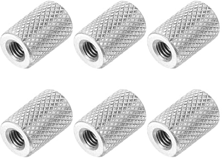 PATIKIL 6 Stück Runde Gewindehülse M4 Verbindungsmuttern, Kupplung Mutter 12mm Länge Φ8, Bolzen Rohrmutter Gewindemuffe für Halterung, Grobgewinde Langmutter M4x0.7x12 mm