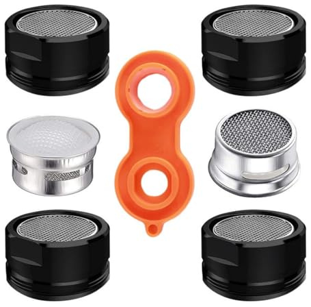 ZORVYN 6 Piezas Set de Aireadores para Grifo, Filtros para Grifo de Agua, Atomizadores de Plástico para Grifos de Baño y Cocina, con Llave para Mezclador (M24)