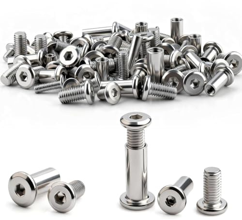 msymsyu Verbindungsschrauben 50 Stück Hülsenschrauben M5x25mm | 25 Hülsenmutter und 25 Hülsenschrauben, Edelstahl A2 V2A Schrankverbinder M5 für Möbeln Holzverkleidungen Garderoben
