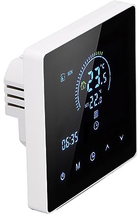 Fockety Smart Thermostat for Floor Heating Systems, Electric Heater Color LCD Display Programmable Thermostat for Home, Hotel Digital Controller Home (Standard)