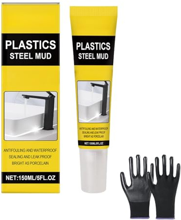 ​​Plastics Steel Mud Waterproof Sealant, White Caulk for Kitchen Bathroom Sink Window Toilet, Quick-Dry Flexible Adhesion, Anti-Shrink Crack Proof Leak Repair​ (1PCS)