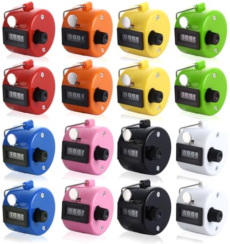 APACALI 16PCS Clicker Counter, 4-Digit Tally Counter, Handheld Counter Clicker for Counting, 8 Colours