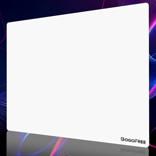 Gaming-Glas-Mauspad aus gehärtetem Glas mit Harter Oberfläche, ultraglattem Finis, großes Mauspad wasserabweisend, präzise Geschwindigkeitskontrolle Glas Mousepad für Esports (Weiß,300×400mm)