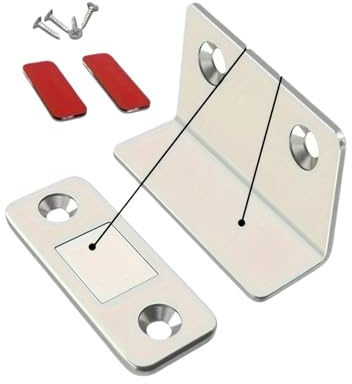 Cierrapuertas magnético con fuerte cierre magnético for muebles, armarios y alacenas, ultra autoadhesivo.(Silvery-1set)