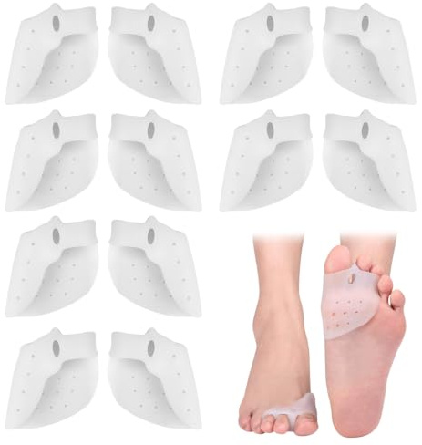 Toimveok 12 Stück Zehenspreizer Hallux Valgus Zehenspreizer Toe Separator | Zehentrenner Silikon Zehenkorrektur Wiederverwendbar Geeignet für Erwachsene mit Überlappenden Zehen Einheitsgröße Weiß
