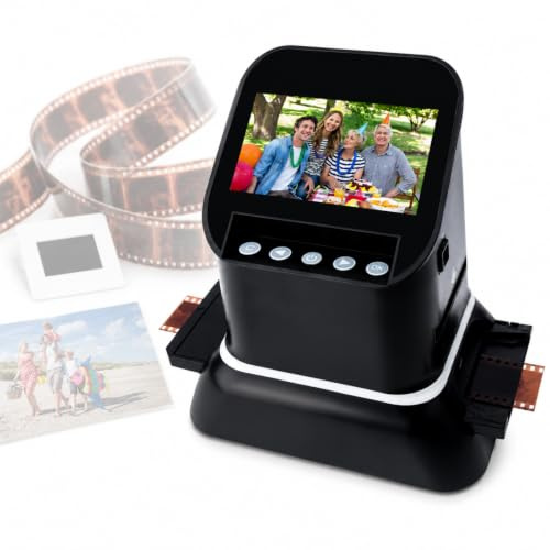 AMQYDT Scanner per Pellicole da 35 Mm E 120, Scanner per Negativi di Medio Formato con Uscita JPEG Fino A 22 MP, Display LCD da 4,3 Pollici, Anteprima E Riproduzione delle Immagini, Memoria da 128 MB