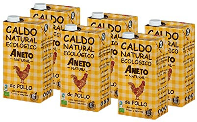 Aneto 100 % natürlich – Bio-Hühnerbrühe – Packung mit 6 Einheiten à 1 l