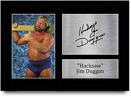 HWC Trading A4 bågfil Jim Duggan gåvor tryckt signerad autograf för WWE & WWF Memorabilia fans - A4