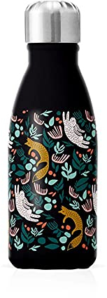 Label Tour - Bouteille Isotherme en métal 260 ML modèle Lapins et Renards - Maintient Les Boissons Froides 24h et Chaudes 12h