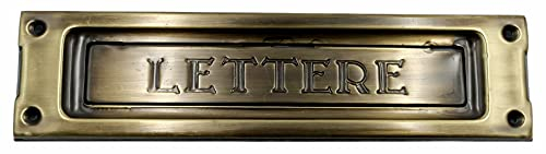 Kombi Placca Buca Lettere Ottone Bronzo Anticato Imposta Cassetta Postale Posta Ottonato Antichizzato Muro Parete Bucalettere