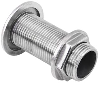 Yctze pasacascos Barco Manguera de púas Marina de Barco de Acero Inoxidable 316 de 1 Pulgada a través del Racor roscado de drenajepasse Coque INOX 1in Long scupper pasacascos Barco pasacascos INOX b