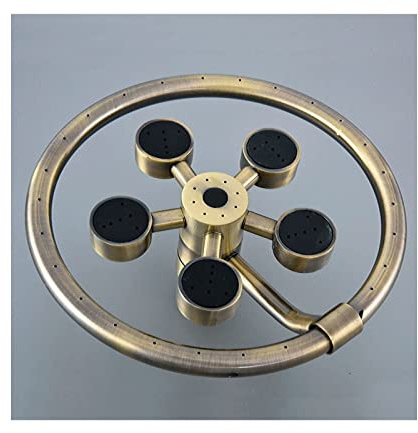 Ksunun Pommeau de Douche Pluie de 19.5 cm Pomme de Douche en Laiton Tête de Douche Pluie Haute Pression Ronde Douche de Tête Economie d'eau avec Buse en Laiton Finition Antique