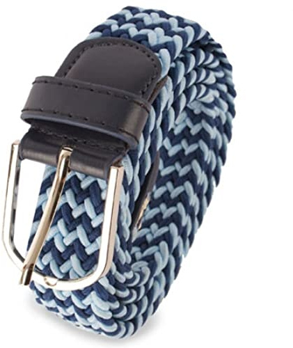 MIBANDERA Ceinture pour homme tressée, élastique et extensible., bleu clair, 120