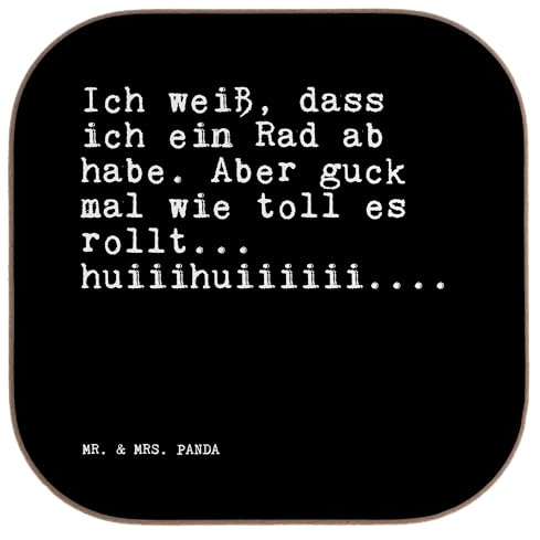 Mr. & Mrs. Panda Untersetzer für Gläser Ich weiß, DASS ich... - Geschenk, Frauen, Tassenuntersetzer, Tischschoner, Sprüche, Freundin, Tasse mit Spruch, gläseruntersetzer, Tischuntersetzer, Freund