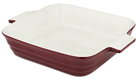 Barbary & Oak BO875003RED Foundry 26cm Ceramic Square Oven Dish, Bordeaux Red