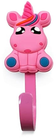 DOJA Barcelona | Percha infantil Unicornio Rosa | 34 x 90 mm | Pack 4 Perchero infantil Ropa | perchas Niños Ropa | Perchas Dormitorio Niños | Colgador para Dormitorio Infantil | Niño y Niña