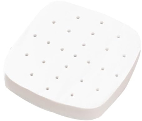 Doublures pour friteuse à air, 100 pièces de papier sulfurisé pour friteuse à air de 24 cm, papier sulfurisé perforé anti-adhésif et ingrasable, papier sulfurisé carré pour four (perforé blanc)