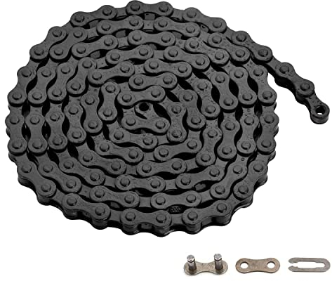 zonkie Fahrrad Kette Single-Speed, 1/2 x 1/8 Inch, 116 Glieder (Schwarz)