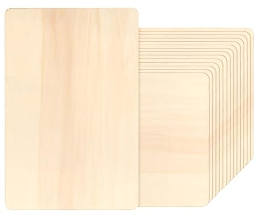 PINGEUI Lot de 15 feuilles de tilleul - 300 x 200 x 1,6 mm - Feuilles A4 fines en contreplaqué brut pour décoration de la maison, Noël et loisirs créatifs