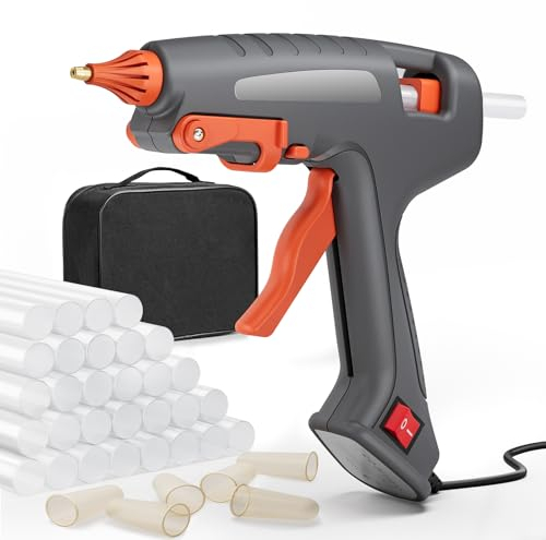 Pistola Colla a Caldo, Pistola caldo colla 200W Professionale, 60s Riscaldamento Rapido, On/Off, con 30pcs 11x150 mm Colla Stick e Borsetta, Adatta per DIY, Uso Domestico, regalo natale, albero natale