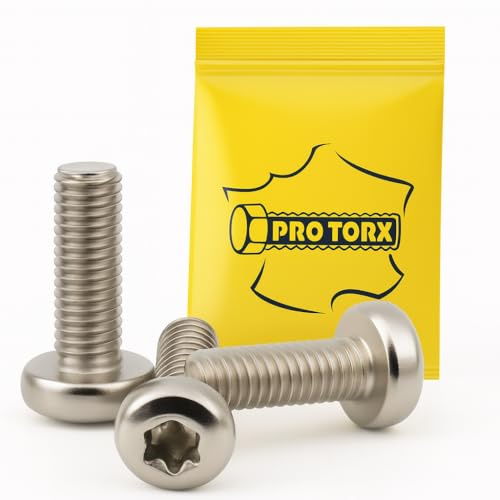 Torx-skruvar Bombee M5 x 10 mm: 50 st rostfria skruvar för brickmutter | Cylindriska huvudskruvar Bombee sex flikar stål A2 | rostsäker metall - ISO 14583 | förvaringslåda skruvar PROTORX