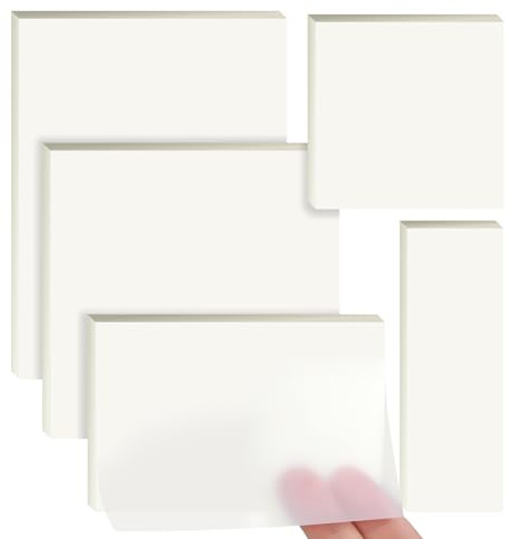Transparente Haftnotizen, 500 Blätter transparent sticky notes Wiederbeschreibbar Clear Sticky Notes Selbstklebende Haftnotizen für Schule Büro Zuhause（5 Größen)