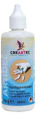Creartec Figure di gesso colla – 100g – per incollare e riparare oggetti in ghisa e pasta da modellare, porcellana, gres, cemento e terracotta, colorabile, ad alta resistenza