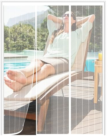 LXHFSH Moustiquaire Porte Magnétique 210x220cm Moustiquaire Aimantée Double Ouverture Latérale, Rideau Anti-Moustique, Fermeture Automatique, Rideau Anti Insecte Mouche, pour Couloirs Patio